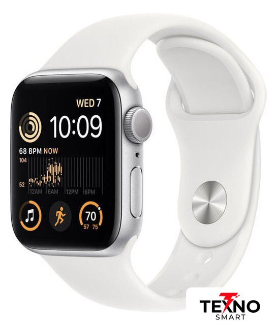 Apple Watch SE 2 40 мм (алюминиевый корпус, серебристый/белый, спортивный силиконовый ремешок M/L) Apple Watch SE 2 40 мм (алюминиевый корпус, серебристый/белый, спортивный силиконовый ремешок M/L)