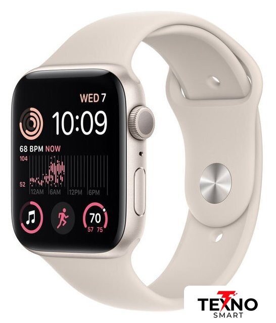 Apple Watch SE 2 44 мм (алюминиевый корпус, звездный свет/звездный свет, спортивный силиконовый ремешок S/M) Apple Watch SE 2 44 мм (алюминиевый корпус, звездный свет/звездный свет, спортивный силиконовый ремешок S/M)