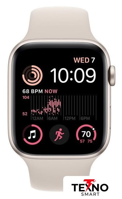 Apple Watch SE 2 44 мм (алюминиевый корпус, звездный свет/звездный свет, спортивный силиконовый ремешок S/M) Apple Watch SE 2 44 мм (алюминиевый корпус, звездный свет/звездный свет, спортивный силиконовый ремешок S/M)